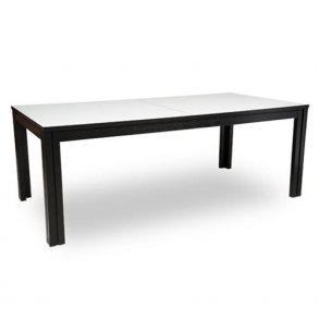 Skovby SM 24 spisebord - Hvid laminat - Sort Eg