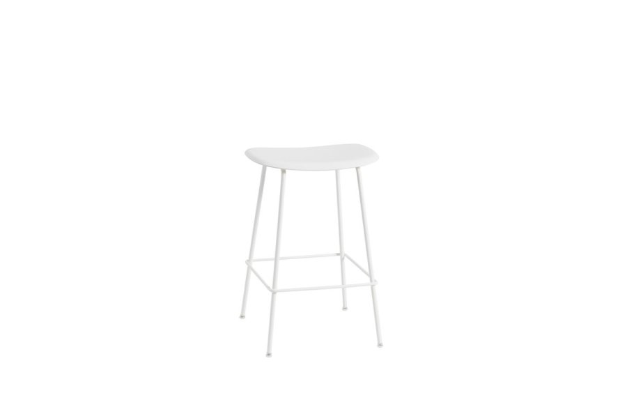 Fiber Counter Stool, ohne R�ckenlehne Stahl White/White