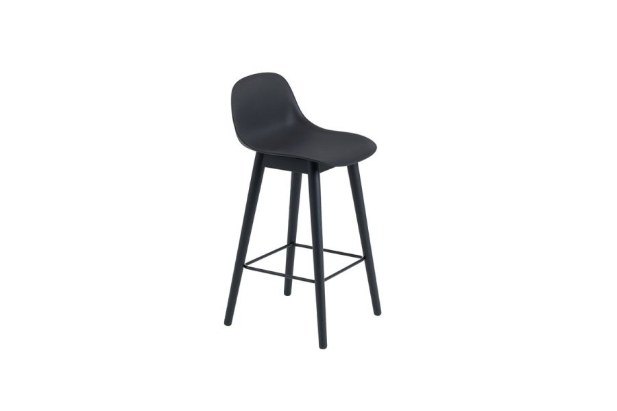 Fiber Counter Stool, med rygl�n Tr� Black/Black