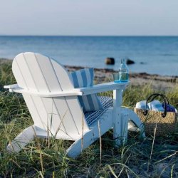 2 x Adirondack Stuhl mit Fubank | Wei