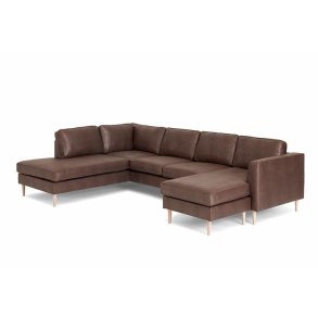 Houston sofa med open end og chaiselong - mocca