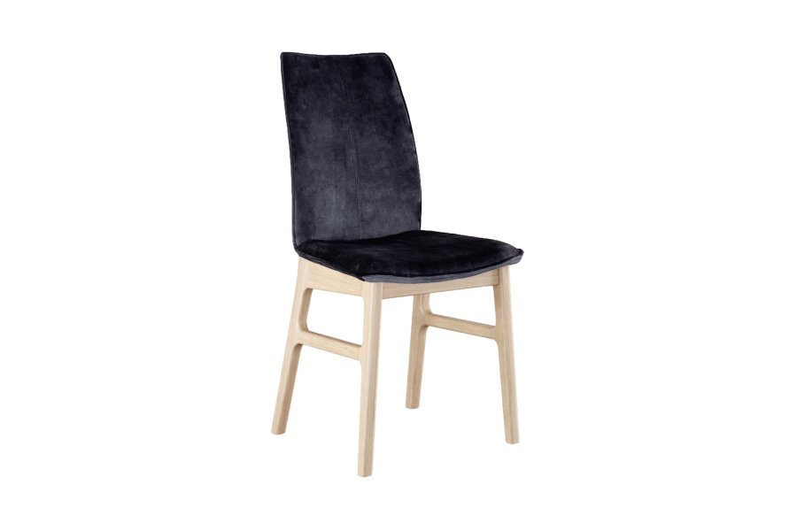 Sweet Seat stolen | CAS Antracit velour Tr&aelig;stel i eg/hvidolie