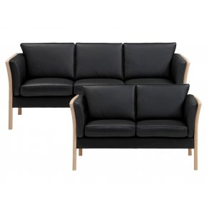 Skalma Colombia CL 100 3+2 pers. sofa i sort lder | Bg sbe