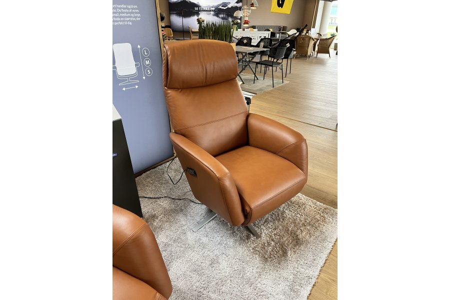  Stressless Scott Stol Str. M inkl. indbygget skammel Varme og Massage - New Cognac