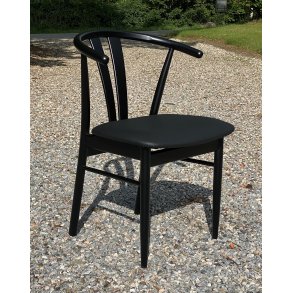 Rydeberg Maja Eiche schwarz lackiert mit Ledersitz