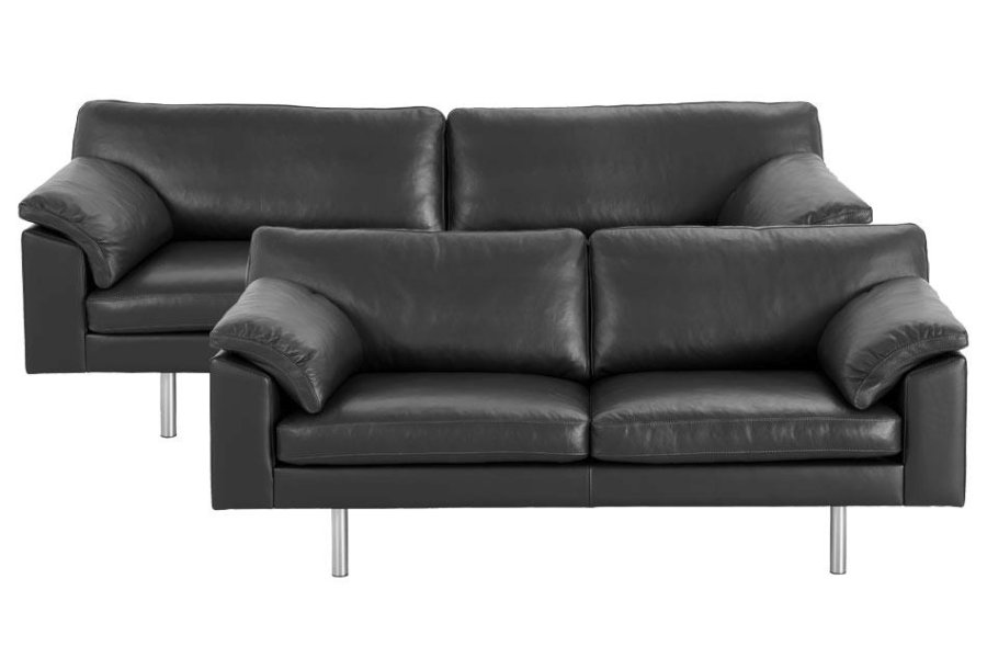 Palermo 3 og 2,5 sofa i sort læder ⎮ Fri fragt - Indbo