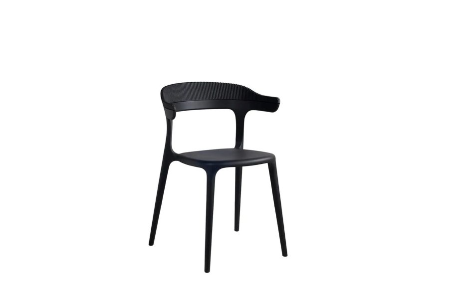 Luna Stripe | Sort | Spisebordstol