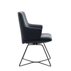 Stressless Chili Spisebord stol med Lav Ryg m/arm Str L D301 Oxford Blue