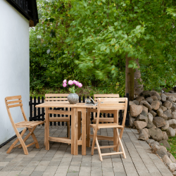 Butterfly Klapptisch + 4 Clarish Sthlen | Teak