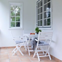 York foldebord + 2 York armstole | Hvid