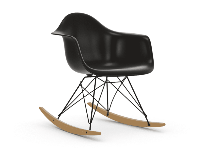 Eames RAR Schaukelstuhl - dunkel Basis Deep black
