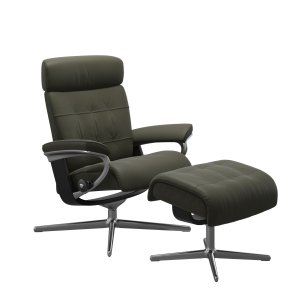 Stressless Erik + skammel - Cross stel | Paloma Dark olive