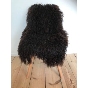 Gotland-Lammfell, langes, lockiges, schwarzes Fell