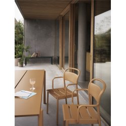 Linear Steel Armchair Burnt Orange