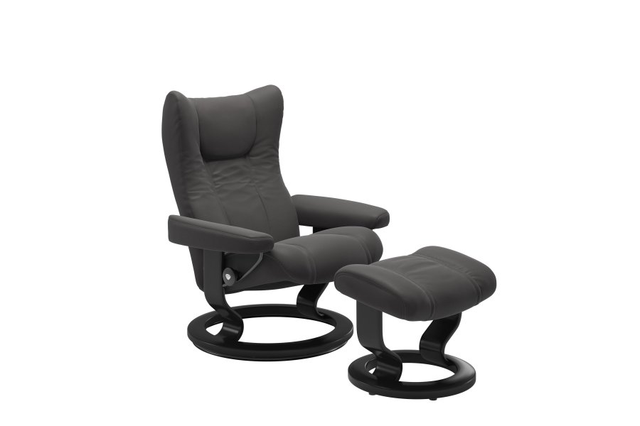 Stressless Wing - Classic stel Medium Paloma l&aelig;der Rock Uden skammel