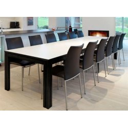 Skovby SM 24 spisebord - Hvid laminat - Sort Eg