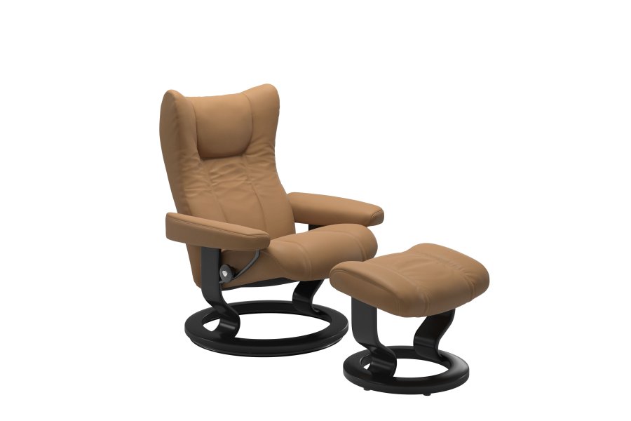 Stressless Wing - Classic stel Medium Paloma l&aelig;der Taupe  Uden skammel