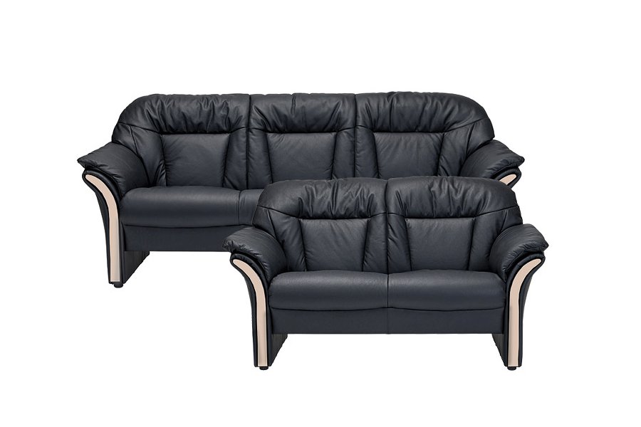 Hjort Knudsen model Chicago 3+2 pers. sofa eg og sort lder