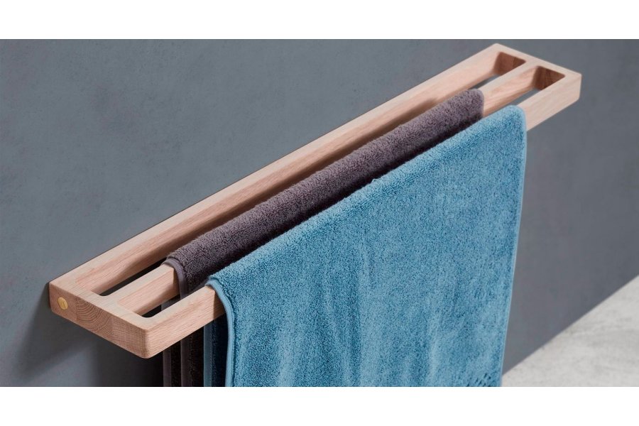 Handtuchhalter Doppelt - Eiche