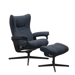 Stressless Wing - Cross stel | Paloma Oxford blue