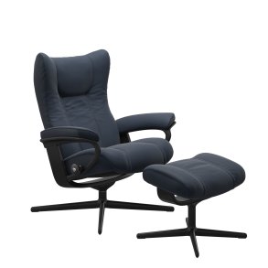 Stressless Wing - Cross stel | Paloma Oxford blue